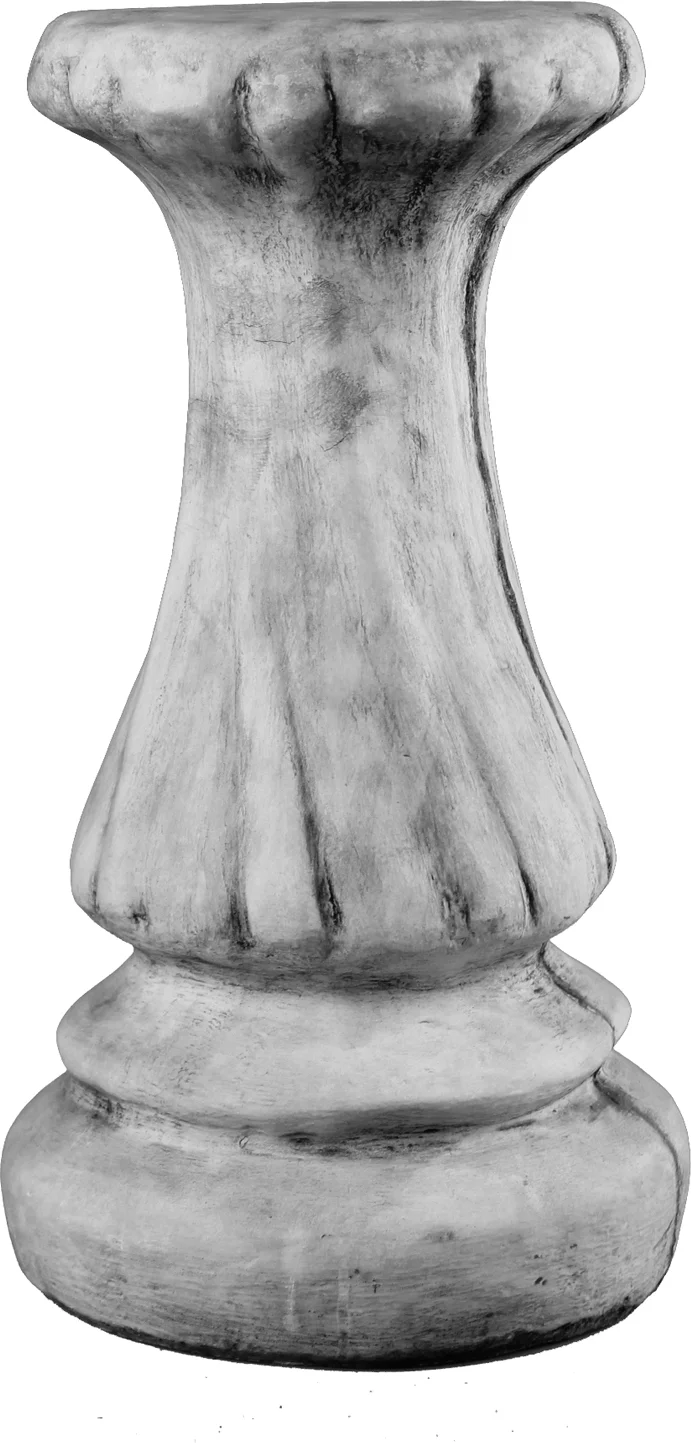 De Beeldengieterij tuinbeeld pilaar grijs D 15 H 34 cm