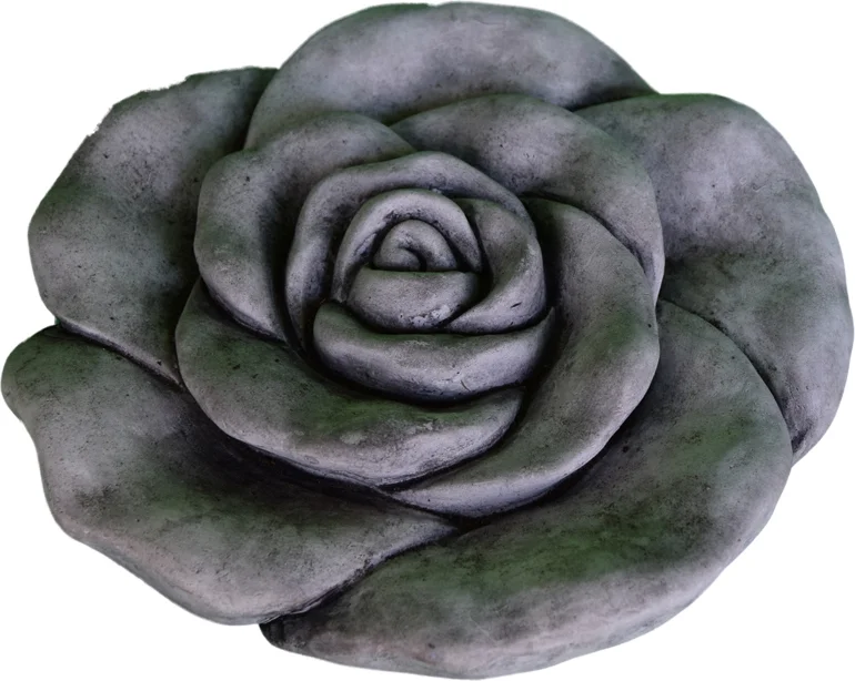 De Beeldengieterij tuinbeeld bloem grijs 19 x 19 x 5 cm