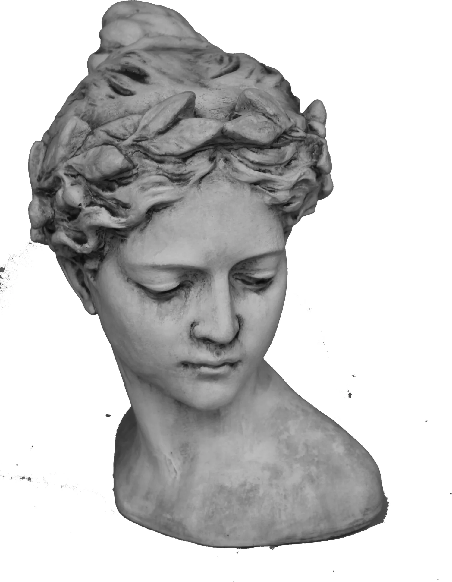 De Beeldengieterij tuinbeeld Angela borstbeeld grijs 15 x 16 x 27 cm