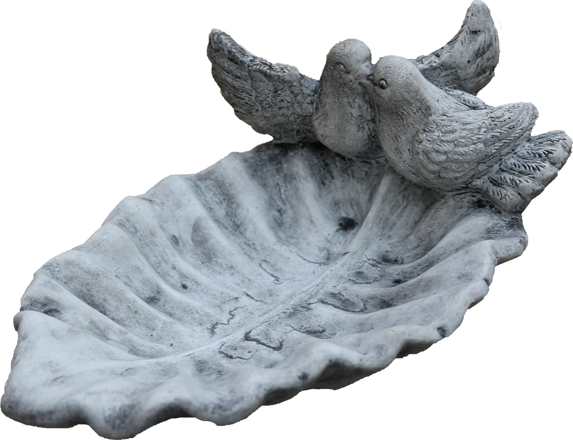 De Beeldengieterij drinkschaal Fana duiven grijs 26 x 15 x 12 cm