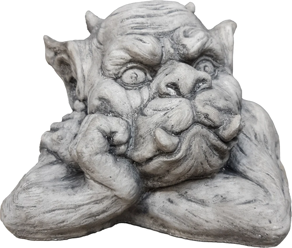 De Beeldengieterij tuinbeeld gargoyle links grijs 23 x 24 x 19 cm