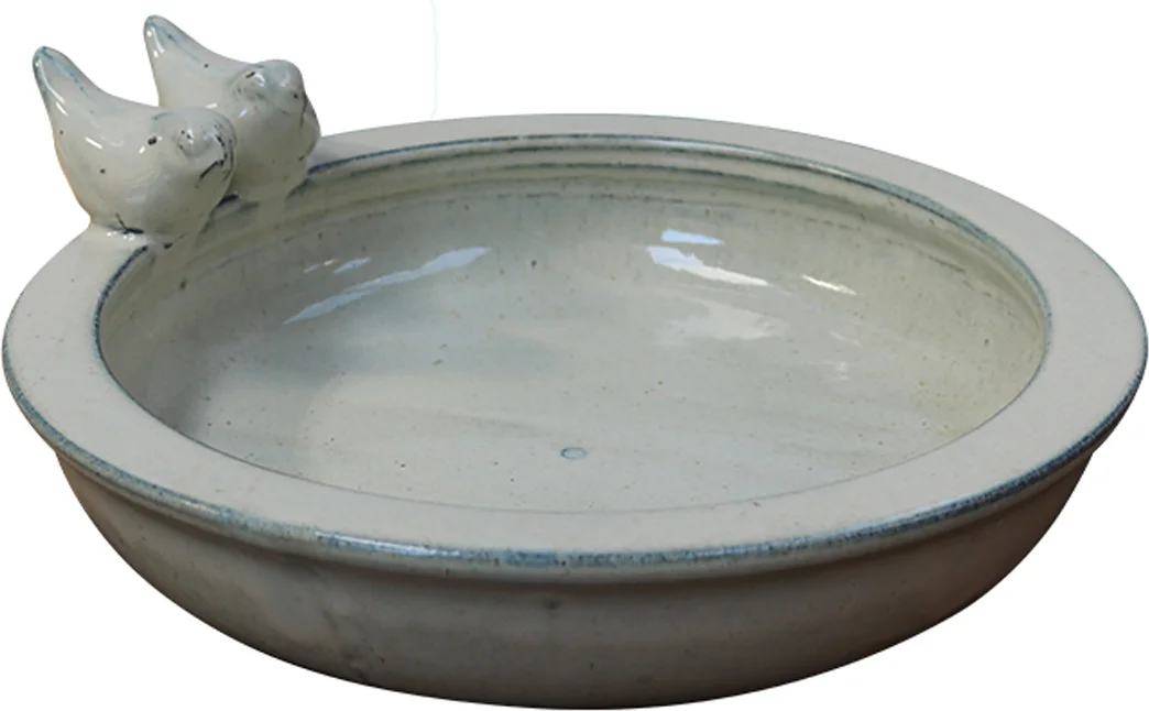 De Beeldengieterij vogelbad crème D 30 H 10 cm