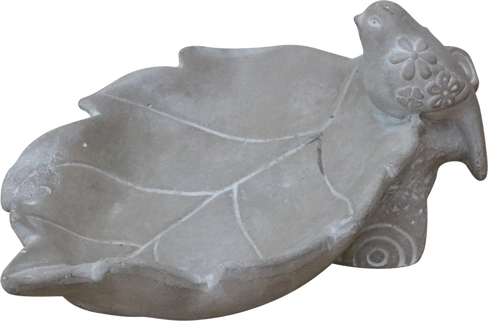 De Beeldengieterij vogelbad grijs 29 x 19 x 11 cm