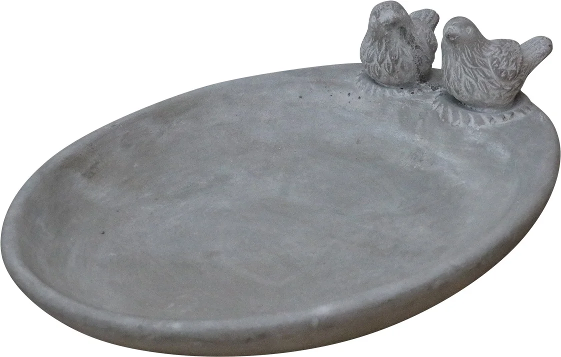 De Beeldengieterij vogelbad grijs 25 x 20 x 10 cm
