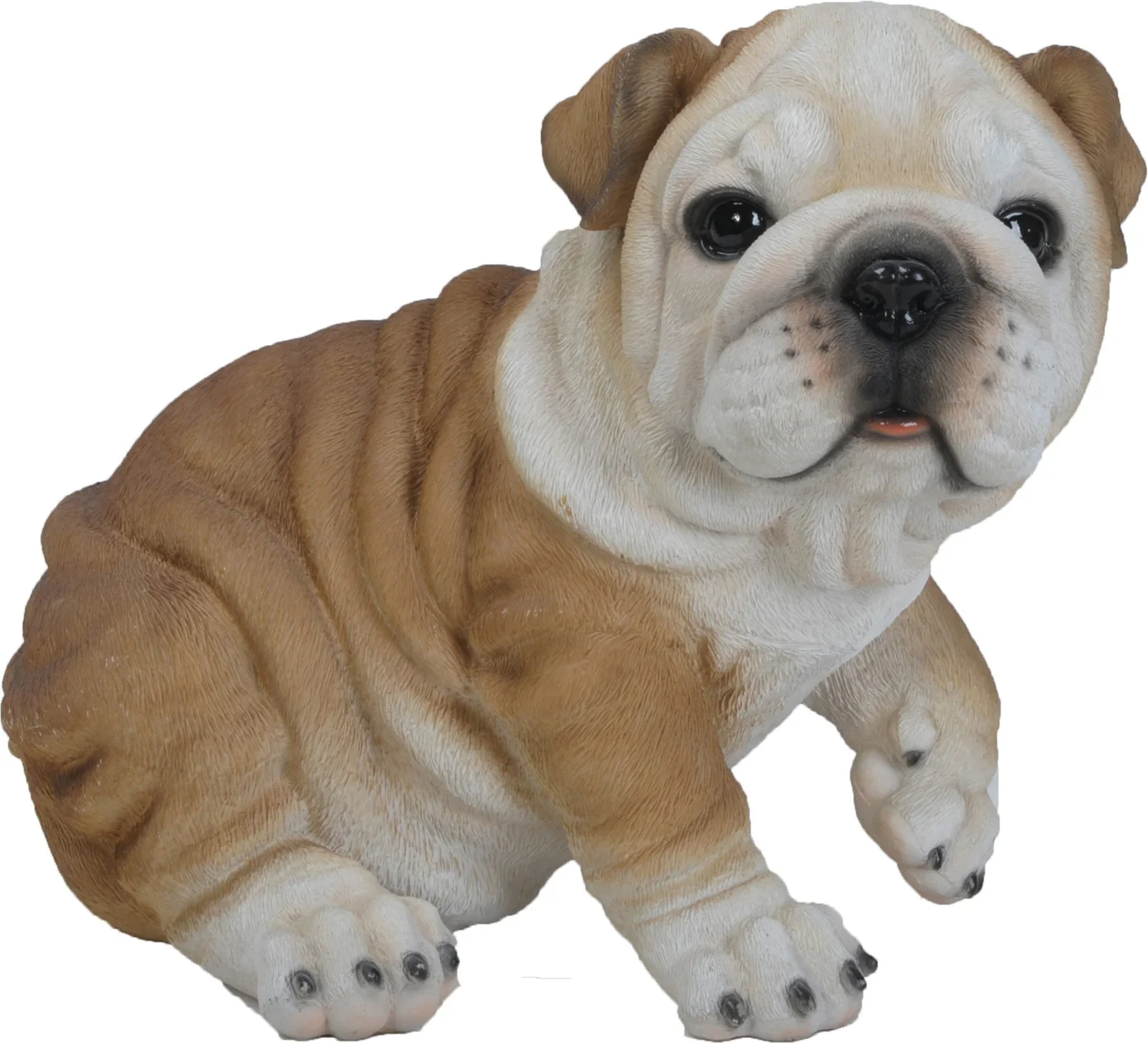 De Beeldengieterij tuinbeeld Barto engelse bulldog bruin / wit 31 x 32 x 25 cm
