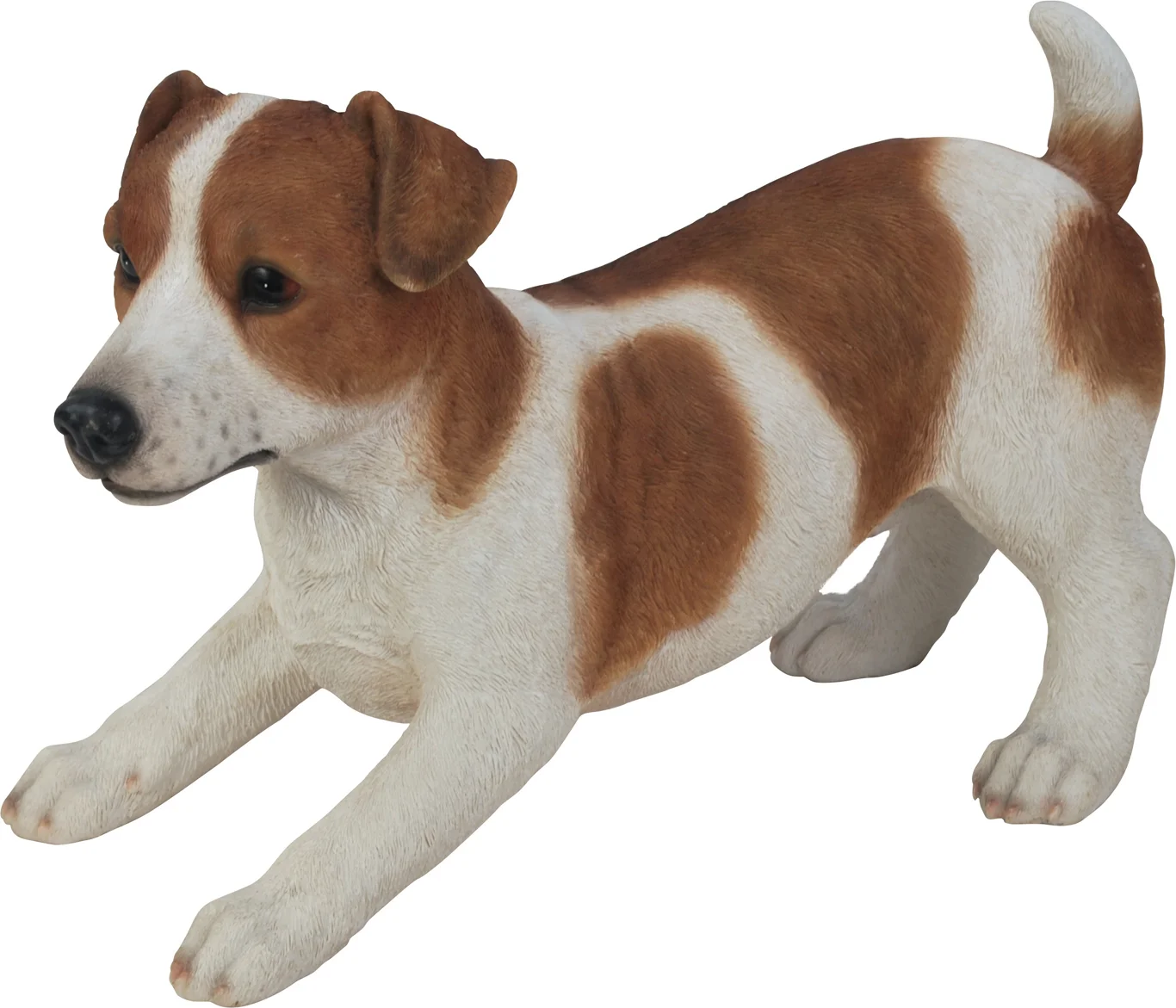 De Beeldengieterij tuinbeeld Barto jack russell bruin / wit 39 x 18 x 25 cm