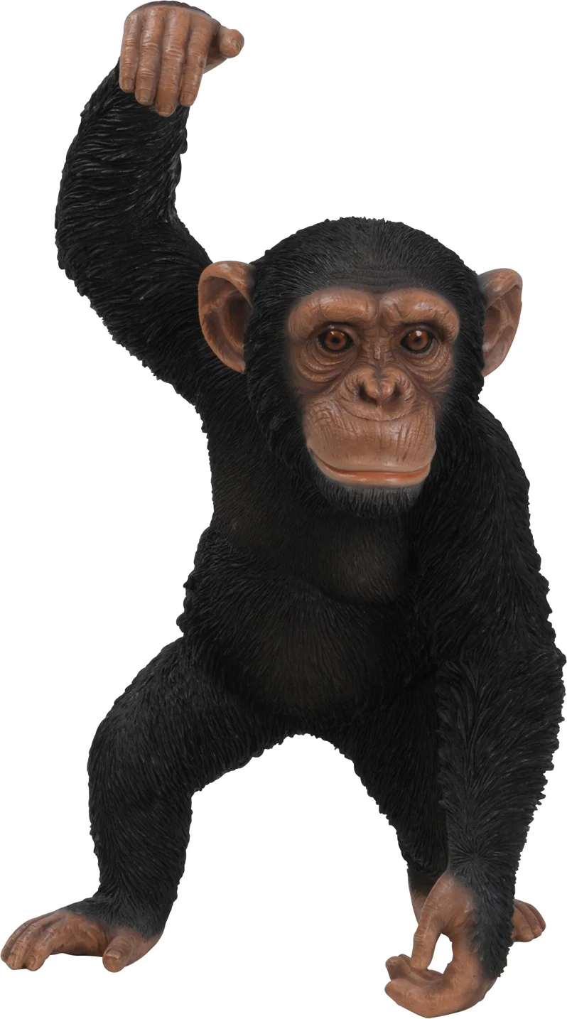 De Beeldengieterij tuinbeeld Taba chimpansee zwart 21 x 25 x 43 cm