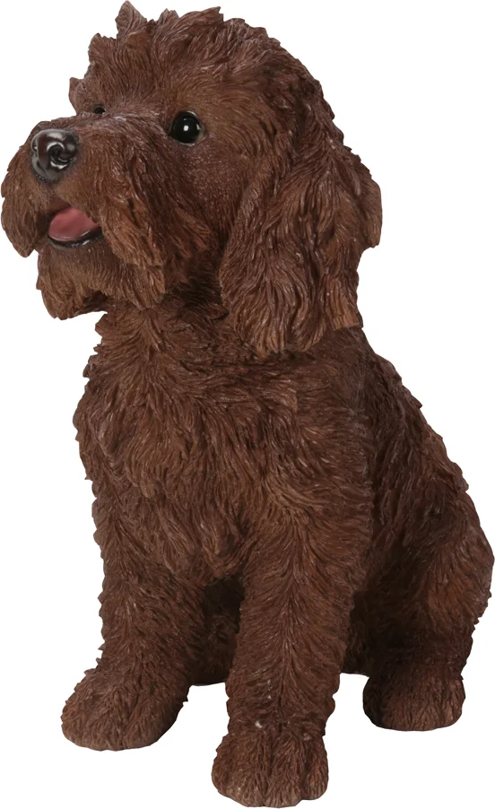 De Beeldengieterij tuinbeeld Barto labradoodle bruin 37 x 20 x 31 cm