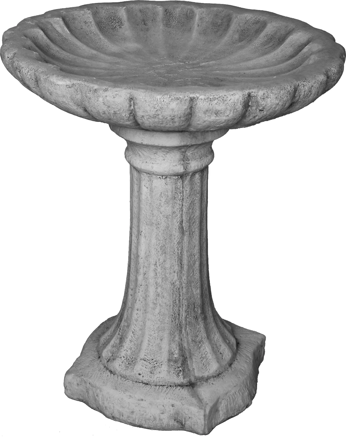 De Beeldengieterij vogelbad Raima zuil grijs D 50 H 57 cm