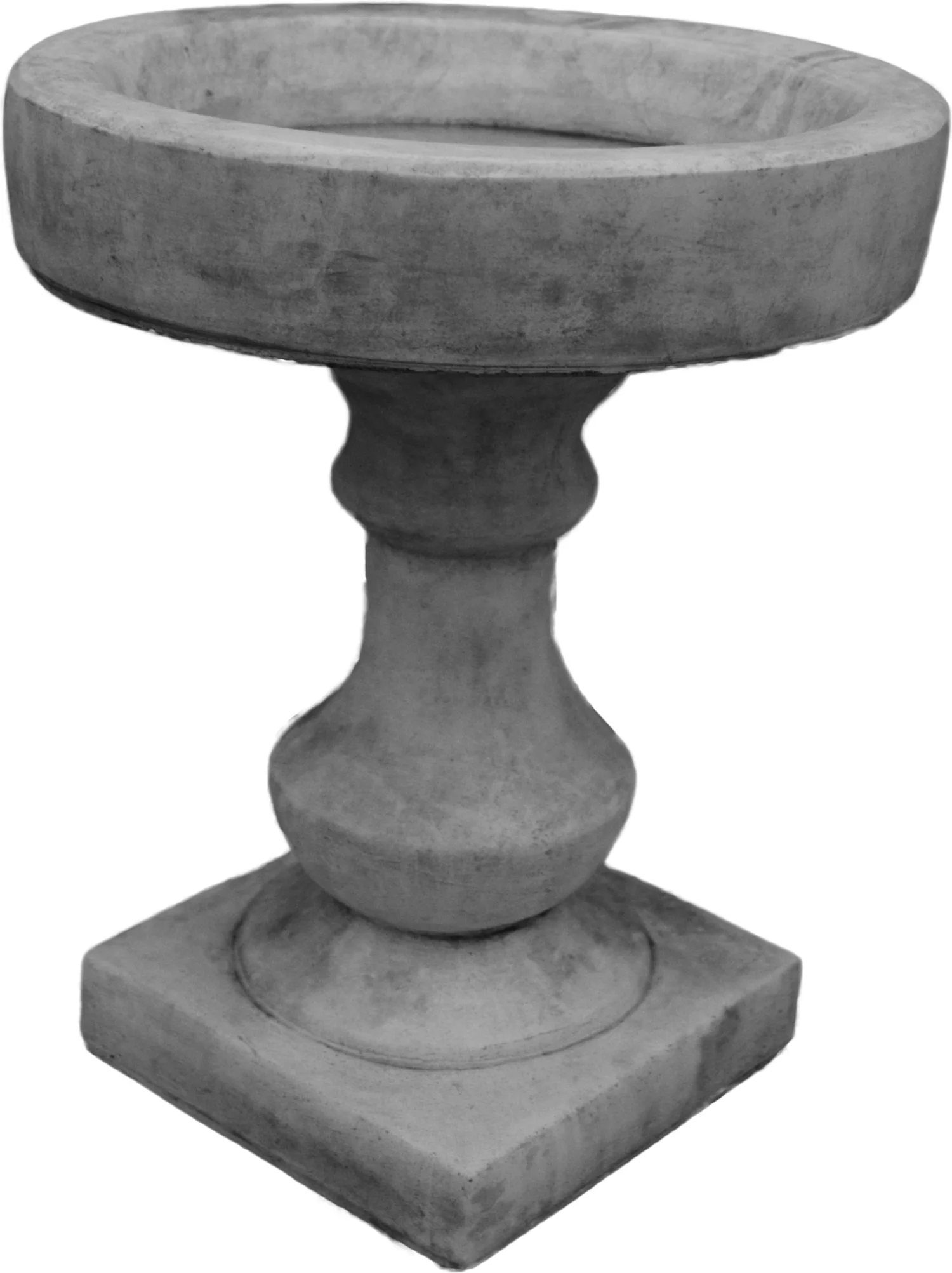 De Beeldengieterij vogelbad Raima zuil grijs D 30 H 37 cm