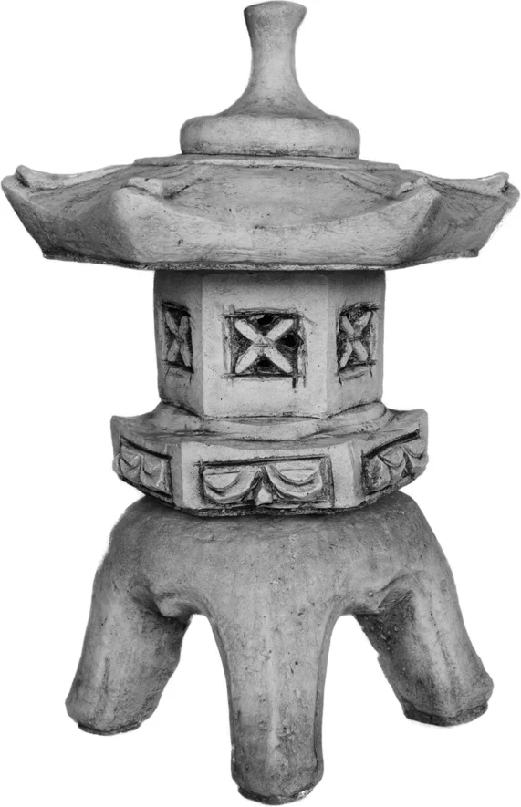 De Beeldengieterij tuinbeeld pagoda grijs 28 x 28 x 40 cm