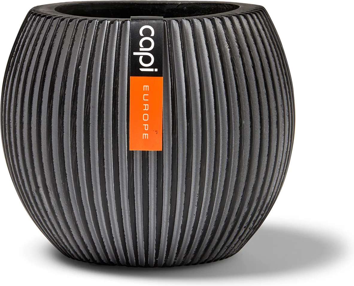 Capi Europe bloempot Groove antraciet D 29 H 25 cm