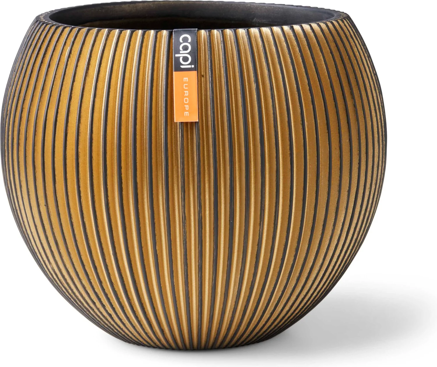 Capi Europe bloempot Groove zwart / goud D 29 H 26 cm