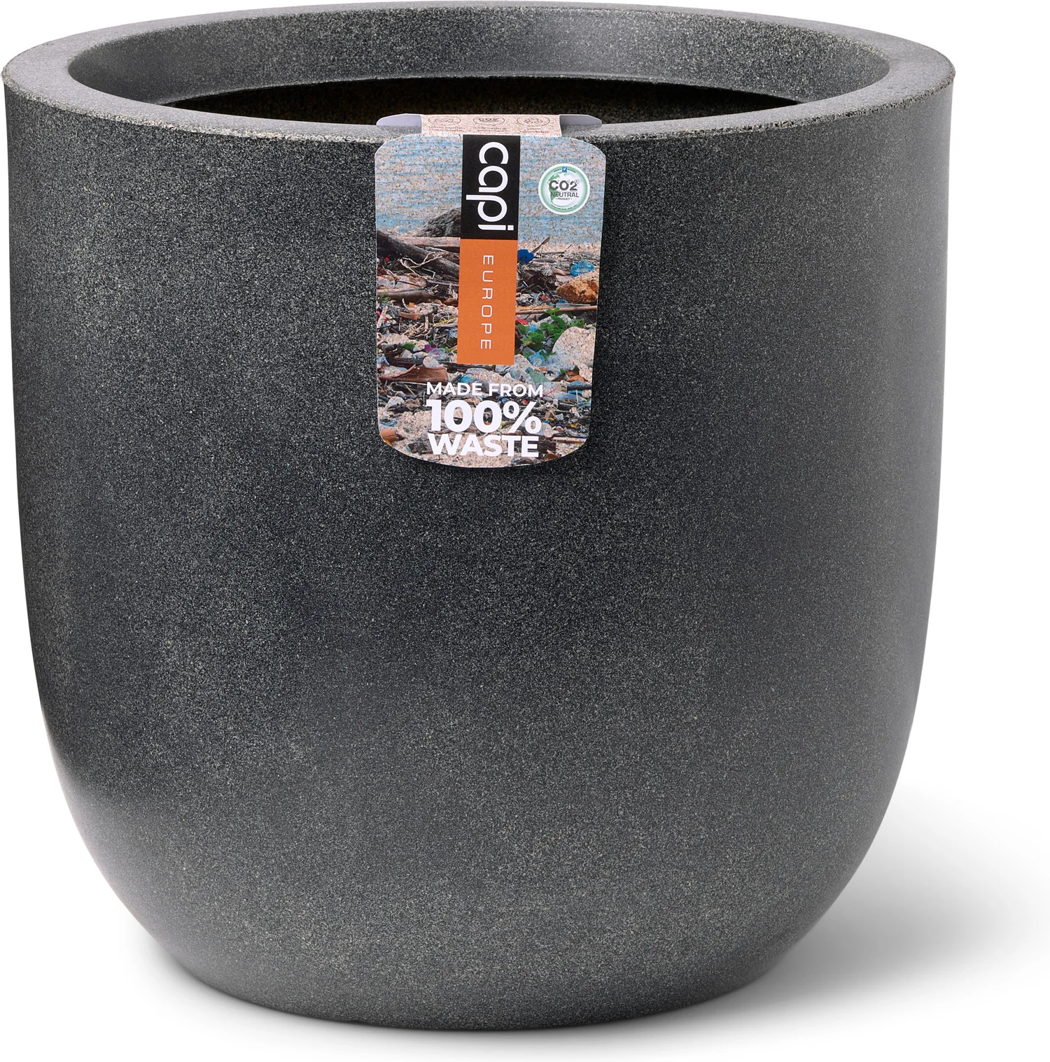 Capi Europe bloempot Waste Smooth antraciet D 43 H 41 cm