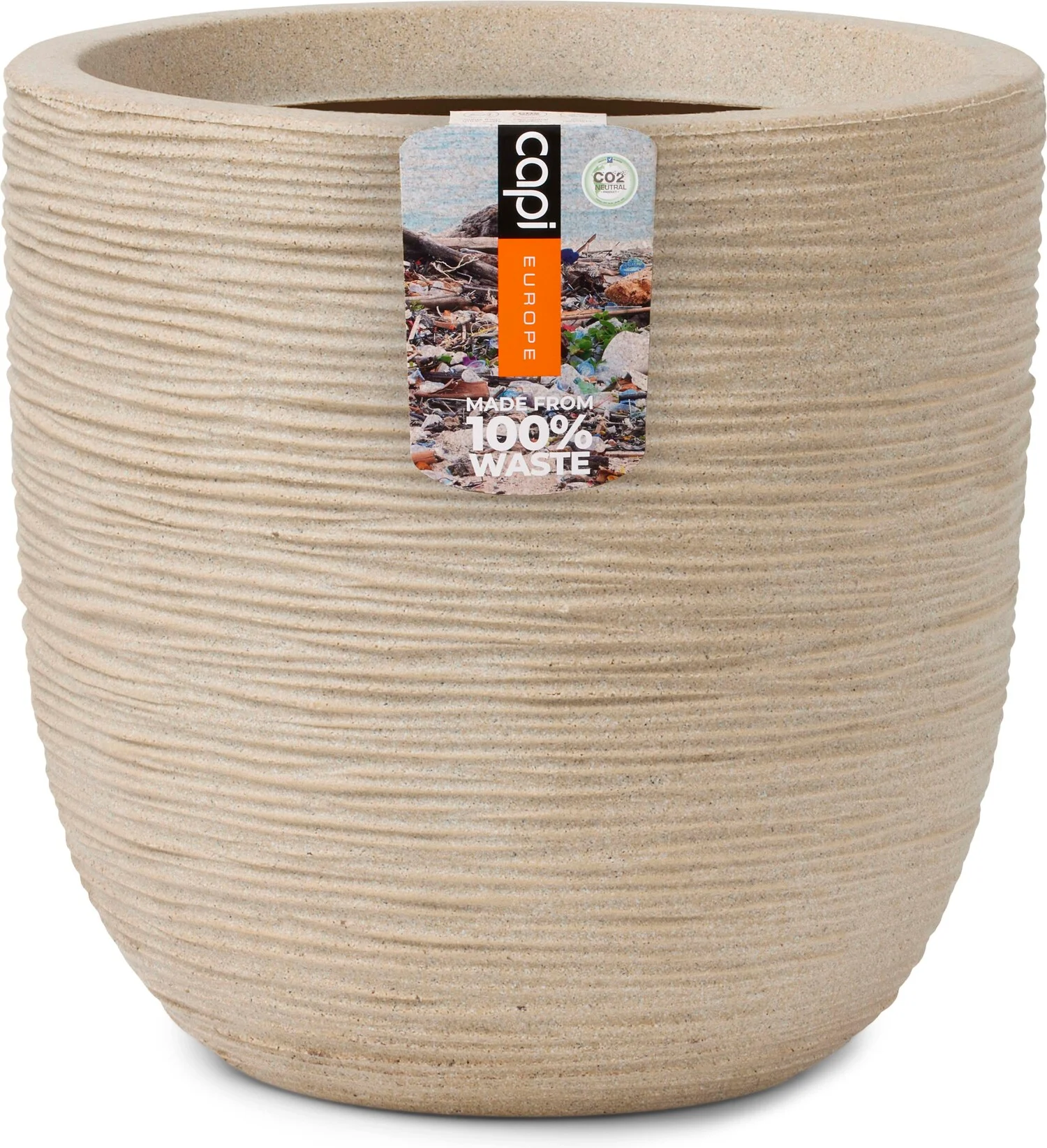 Capi Europe bloempot Waste Rib beige D 43 H 41 cm