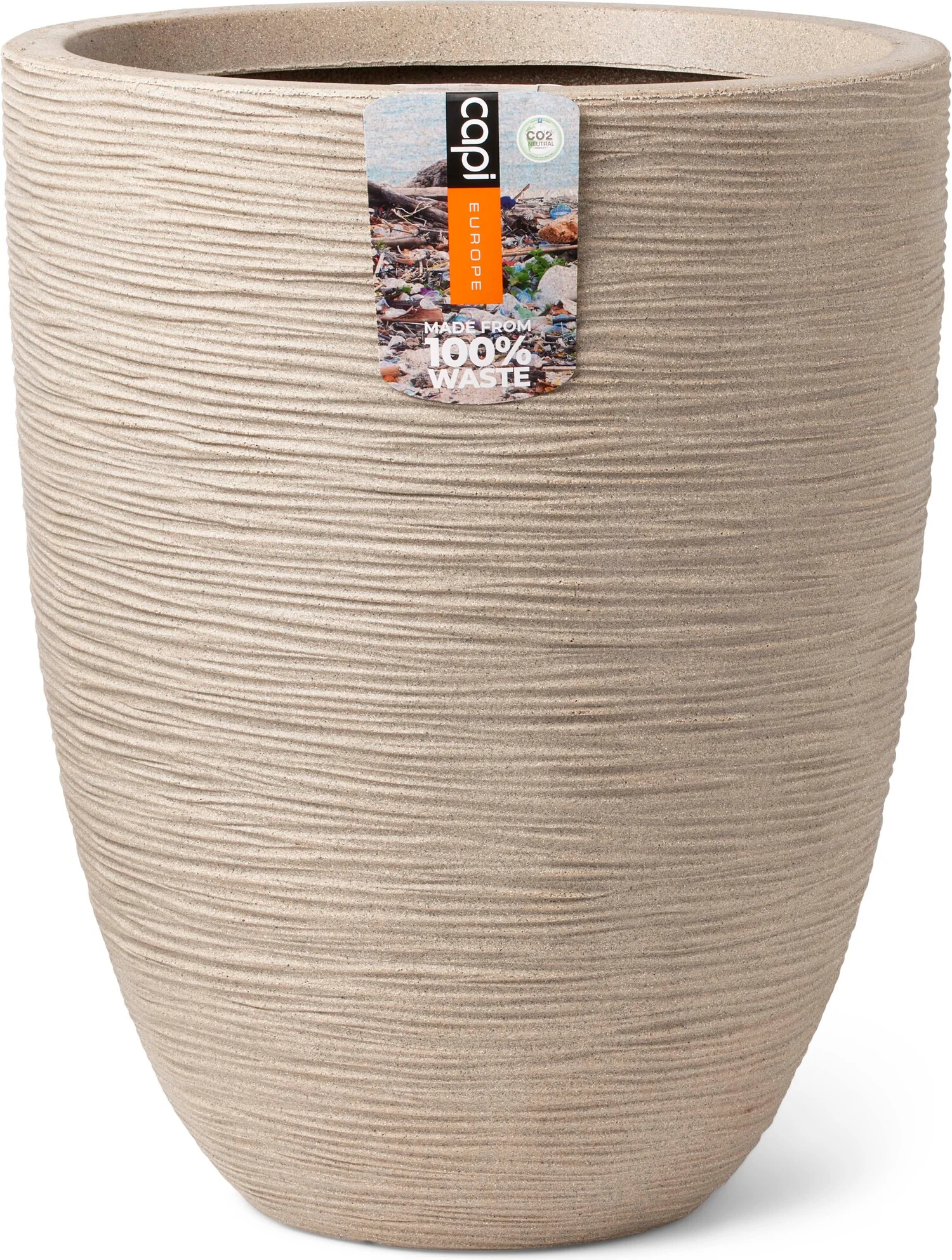 Capi Europe bloempot Waste Rib beige D 46 H 58 cm