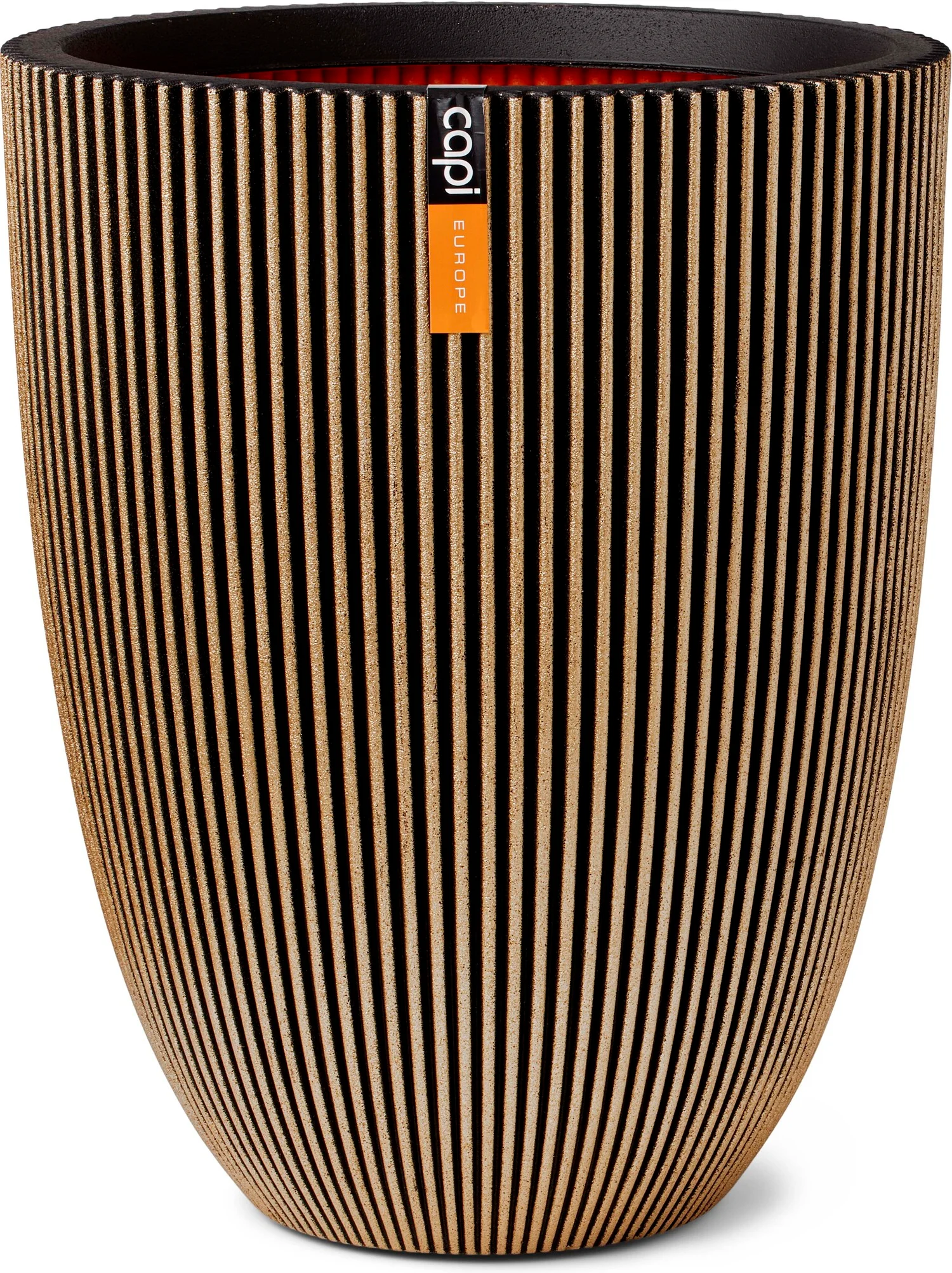 Capi Europe bloempot Groove zwart / goud D 46 H 58 cm