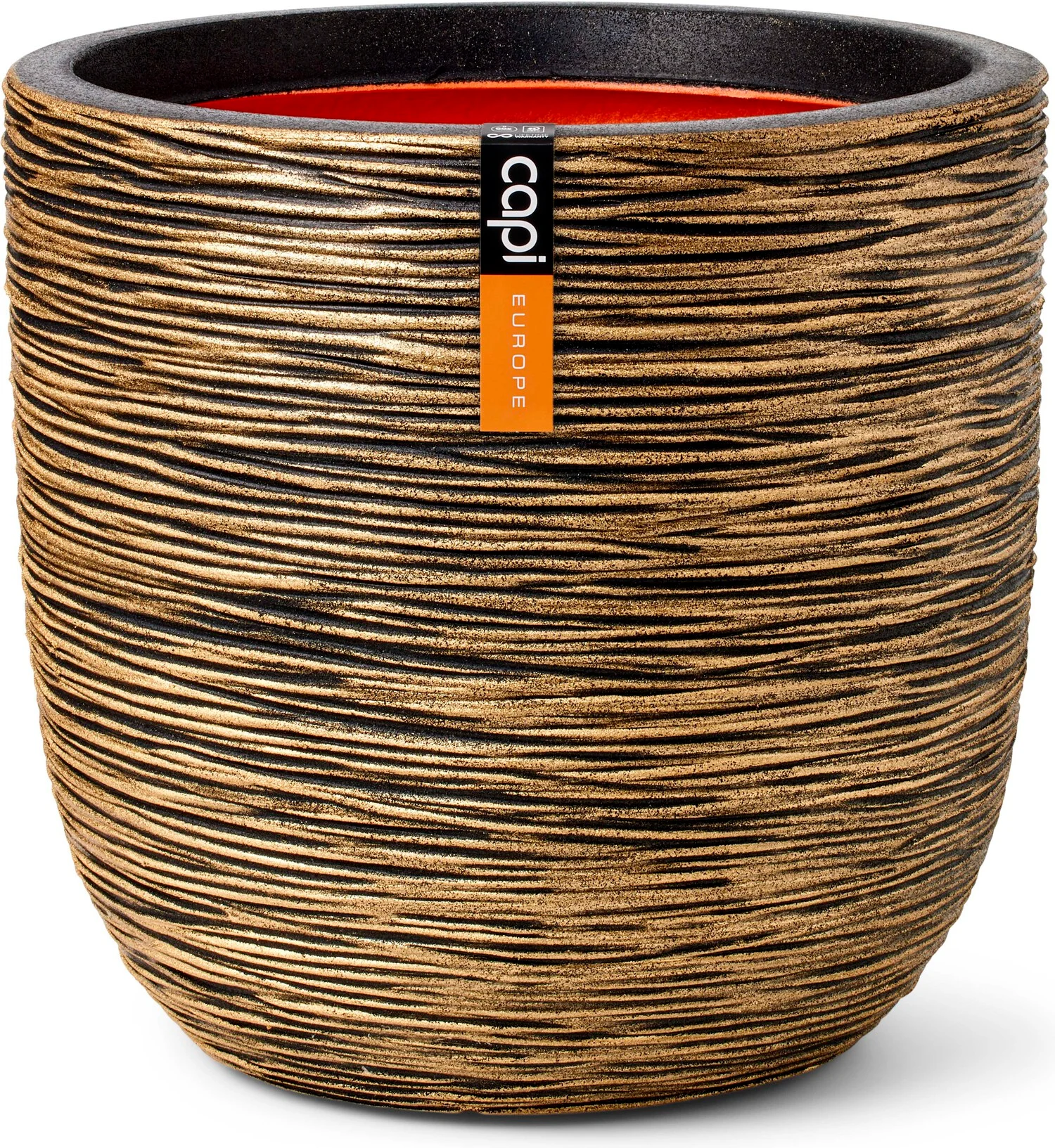 Capi Europe bloempot Nature Rib zwart / goud D 43 H 41 cm