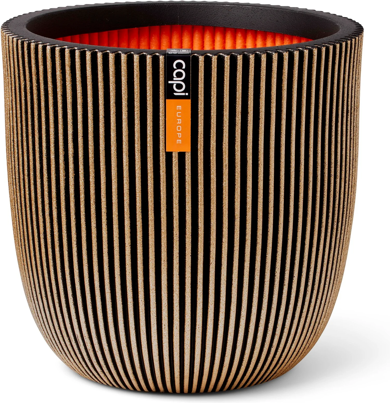 Capi Europe bloempot Groove zwart / goud D 54 H 52 cm