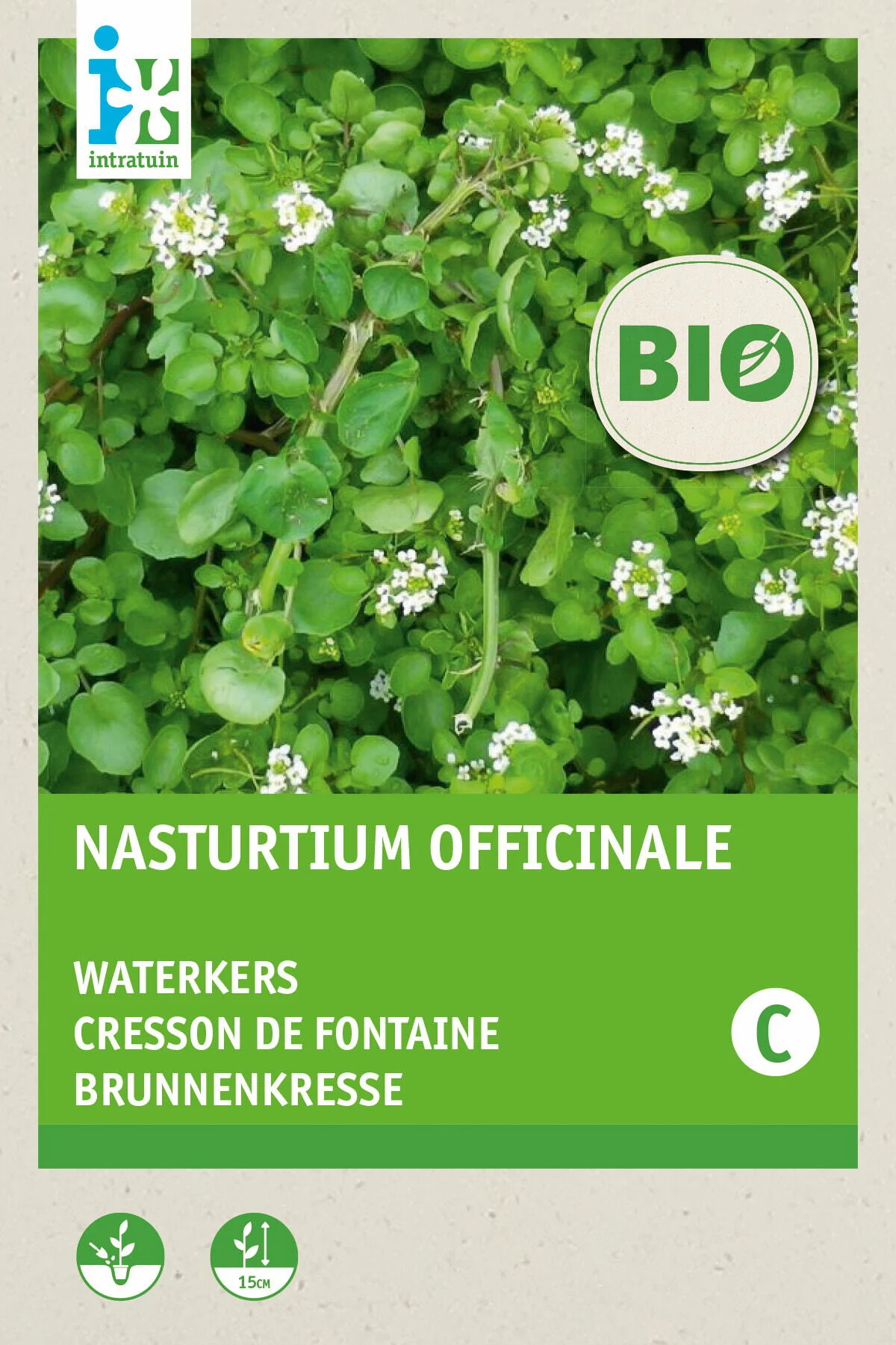 Biologische Intratuin kiemgroentezaad Waterkers (Nasturtium officinale)