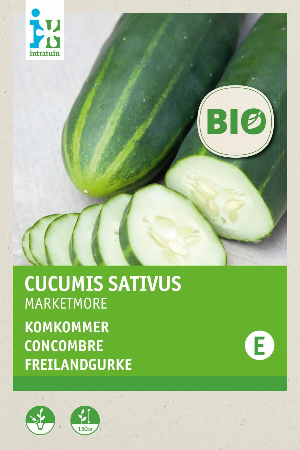 Biologische Intratuin groentezaad Komkommer (Cucumis sativus 'Marketmore')
