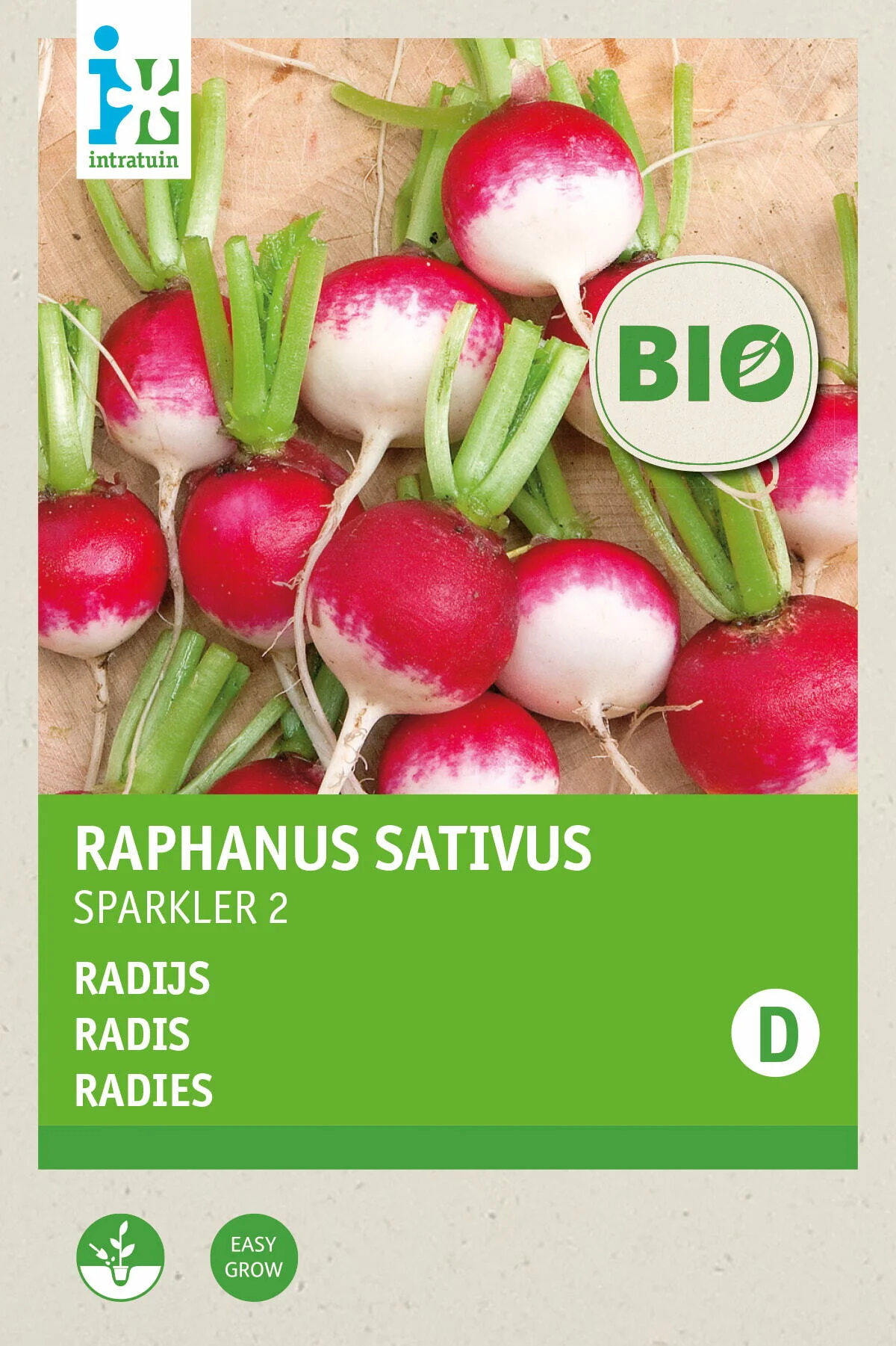 Biologische Intratuin groentezaad Radijs (Raphanus sativus 'Sparkler 2')