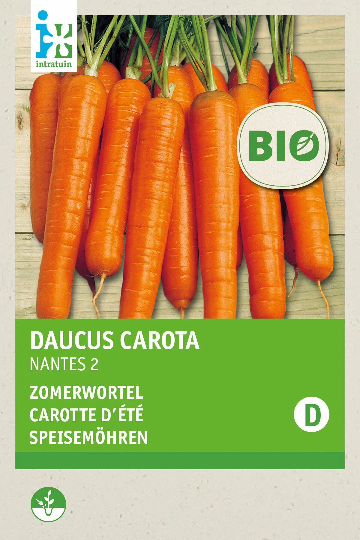 Biologische Intratuin groentezaad Zomer wortelen (Daucus carota 'Nantes 2')