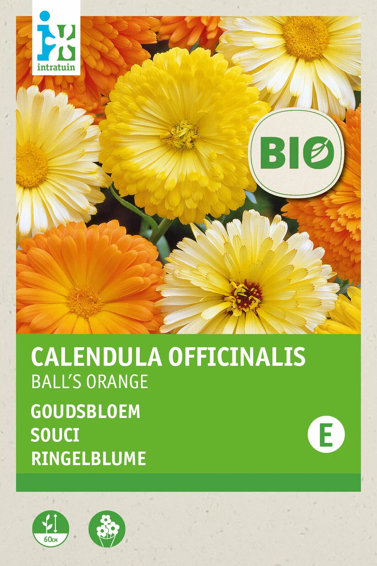 Biologische Intratuin bloemenzaad Goudsbloem (Calendula officinalis 'Ball's Orange')