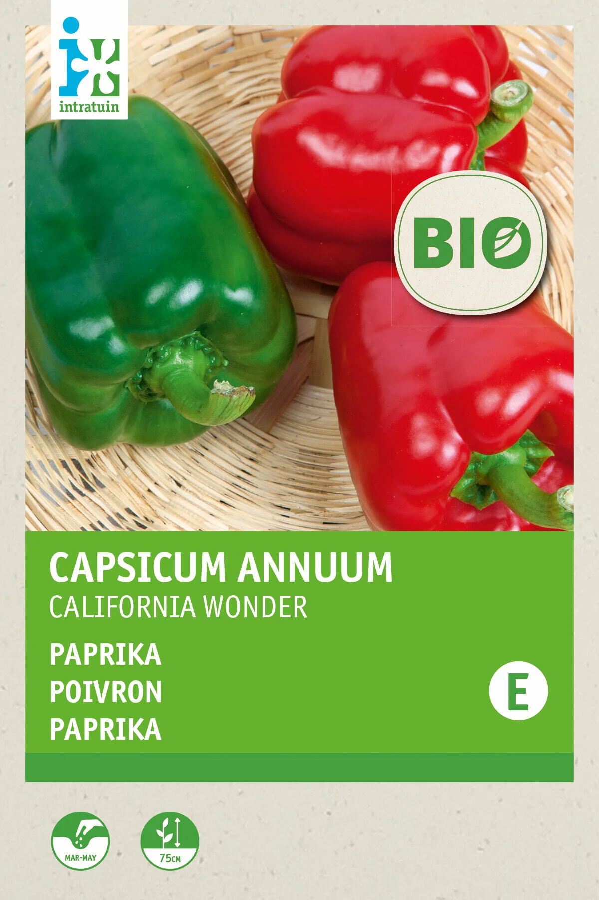 Biologische Intratuin groentezaad paprika (Capsicum annuum 'California Wonder')