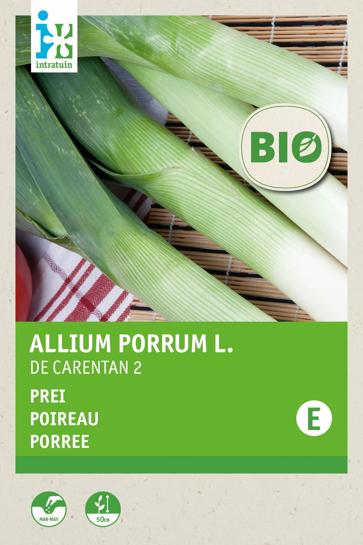 Biologische Intratuin groentezaad prei (Allium porrum 'Carentan 2')