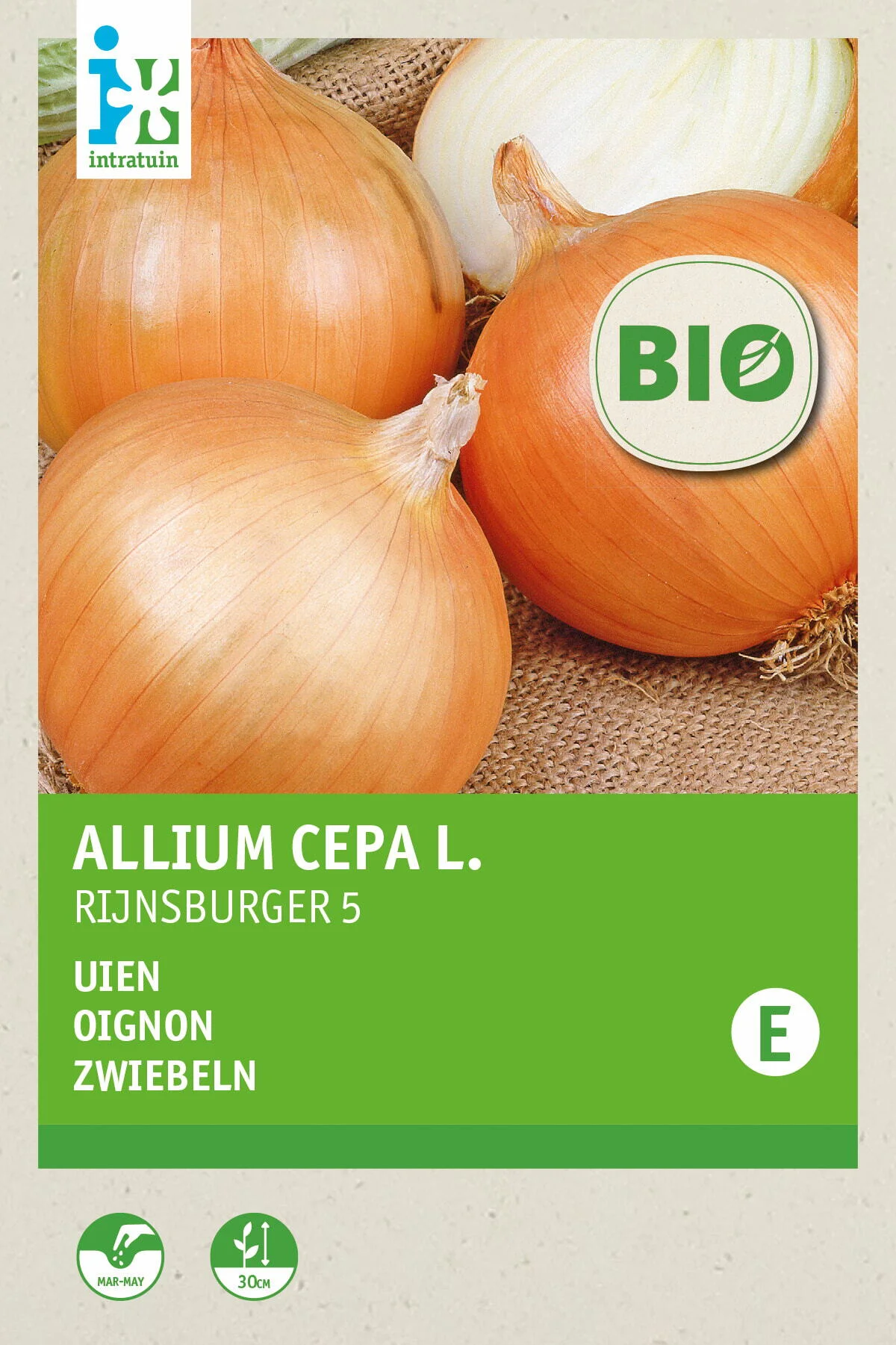 Biologische Intratuin groentezaad Bewaarui (Allium cepa 'Rijnsburger 5')