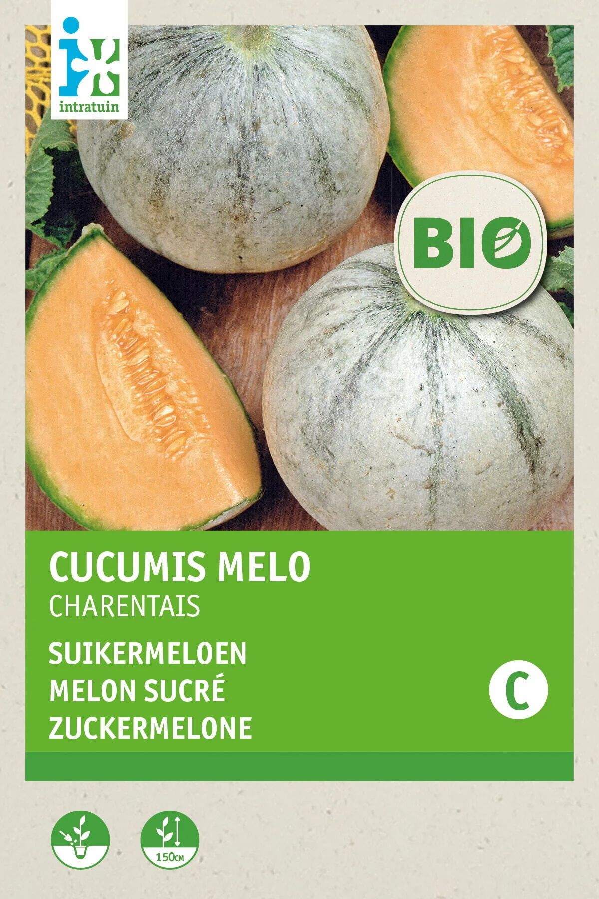 Biologische Intratuin fruitzaad Suikermeloen (Cucumis melo 'Charentails')
