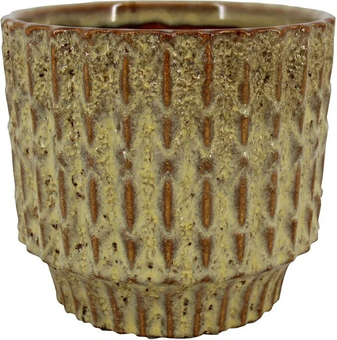 Bela Arte bloempot Echo geel D 10,8 H 9 cm