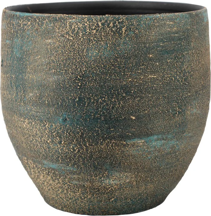 Bela Arte bloempot Madeira blauw / goud D 20 H 20 cm