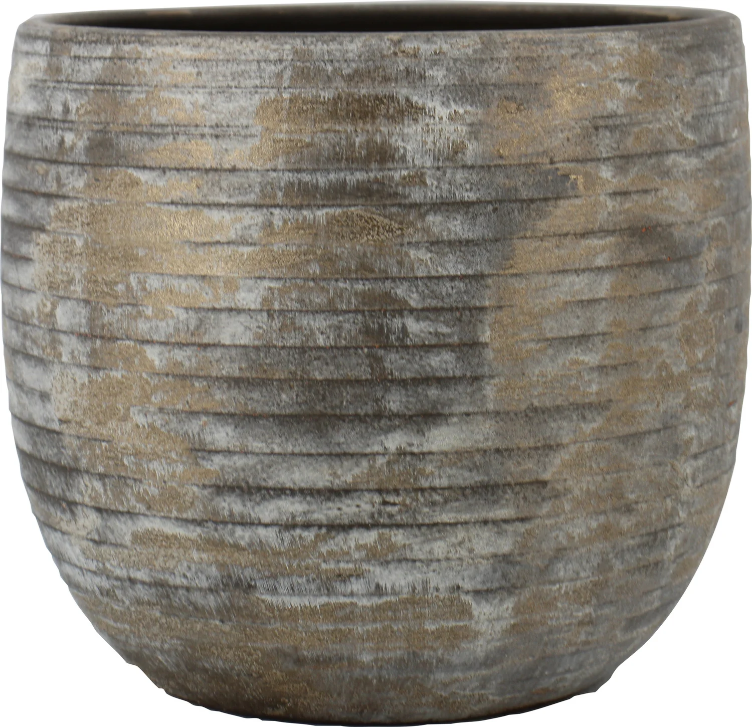 Bela Arte bloempot Funchal bruin / goud D 16 H 14 cm