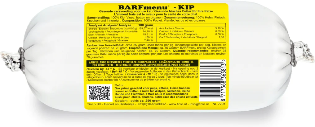 BARFmenu diepvries kattenvoer kip 250 g