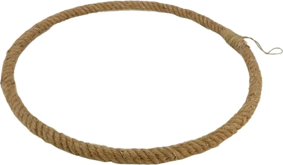 Decoratie hanger cirkel touw naturel groot D 80 cm