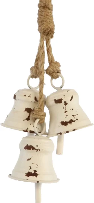 Decoratie hanger bel wit 15 x 8 x 40 cm