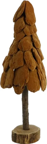 Decoratie boom gevlokt bruin middel D 20 H 60 cm