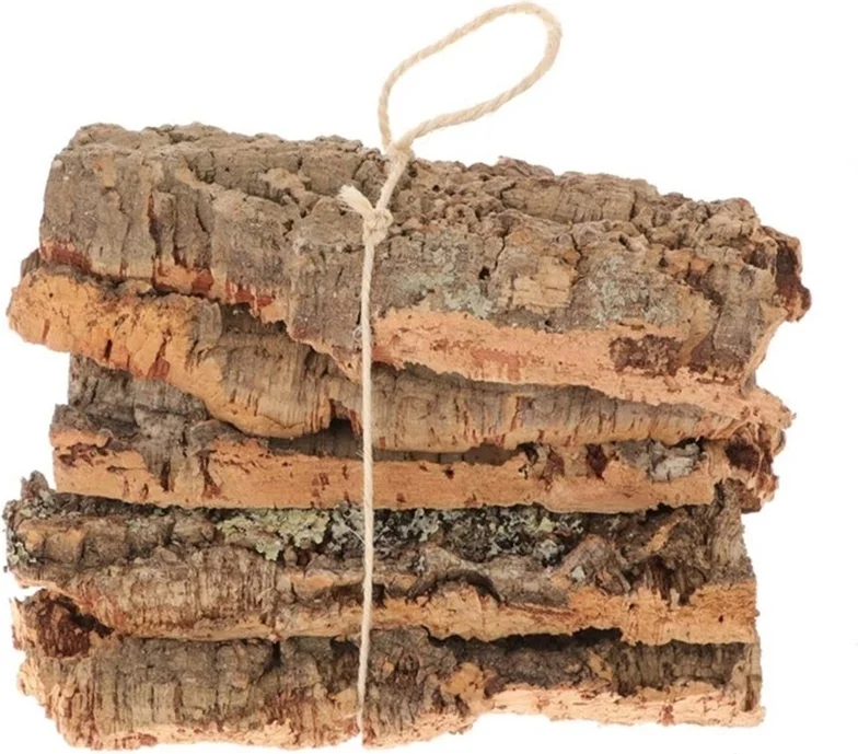 Decoratie boomstam Rens naturel 24 x 13 cm 5 stuks