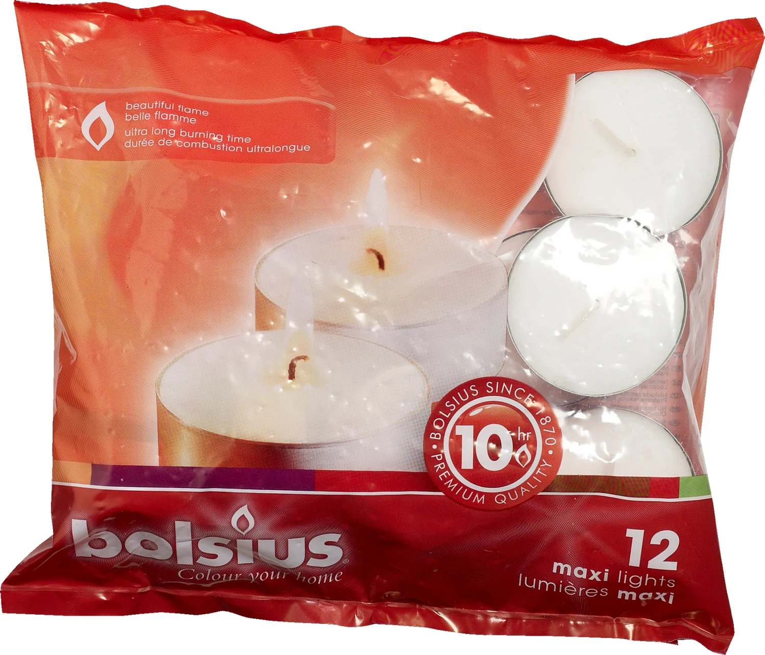 Bolsius Waxinelichten wit 10 uur 12 stuks