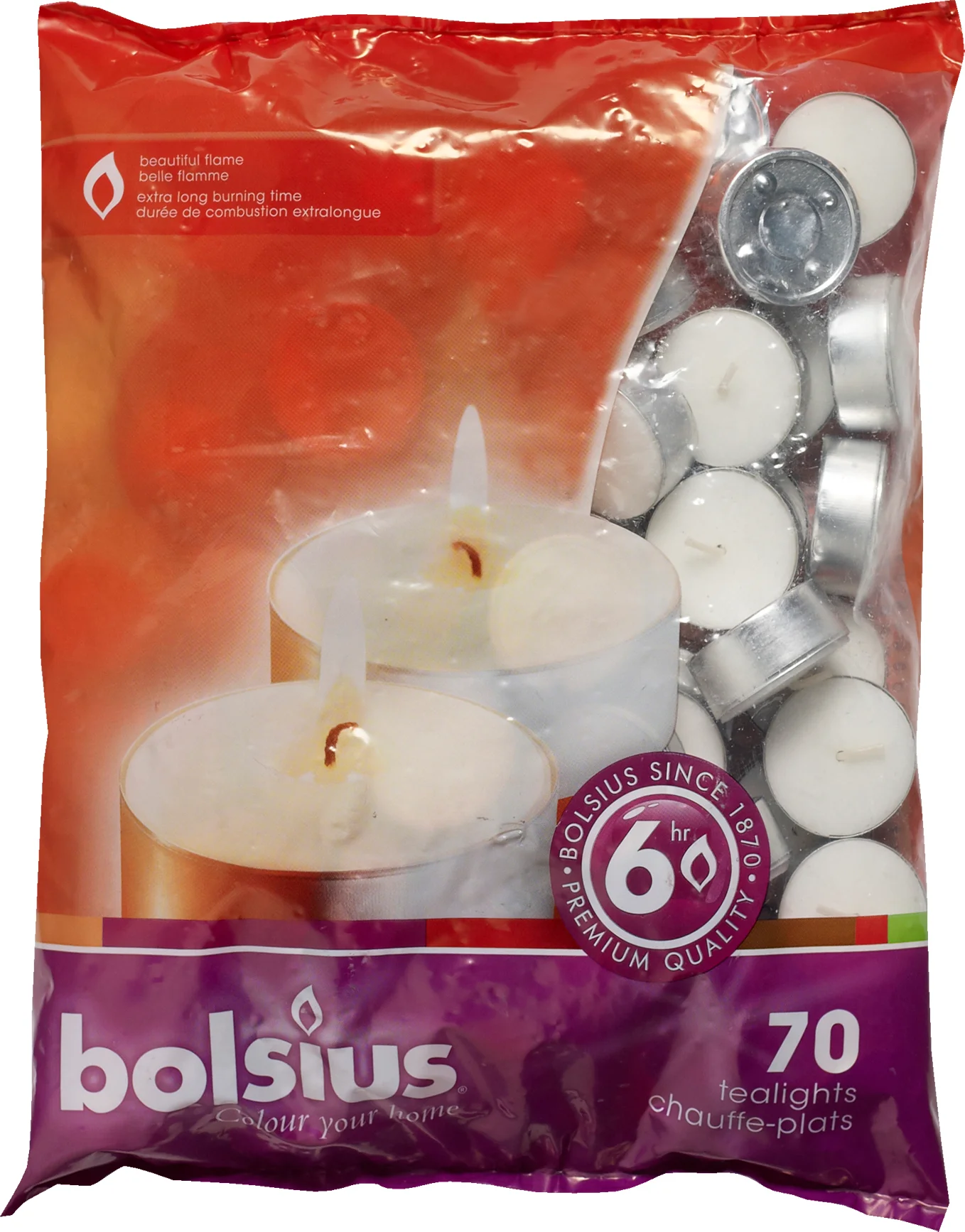 Bolsius Waxinelichten wit 6 uur 70 stuks