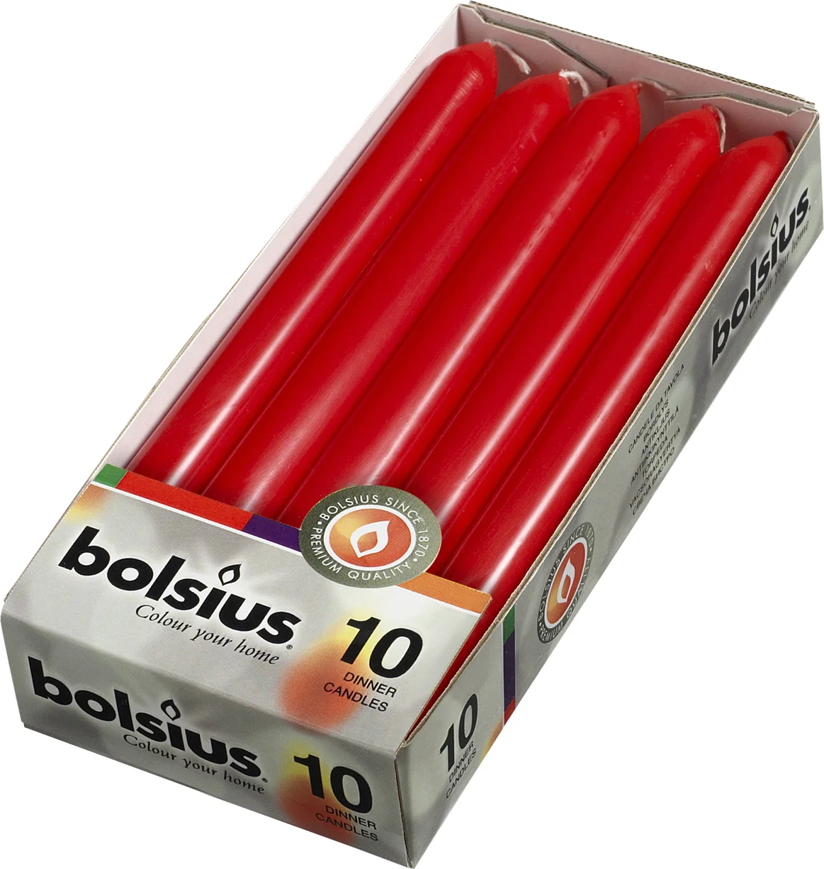 Bolsius dinerkaars rood D 2 H 23 cm