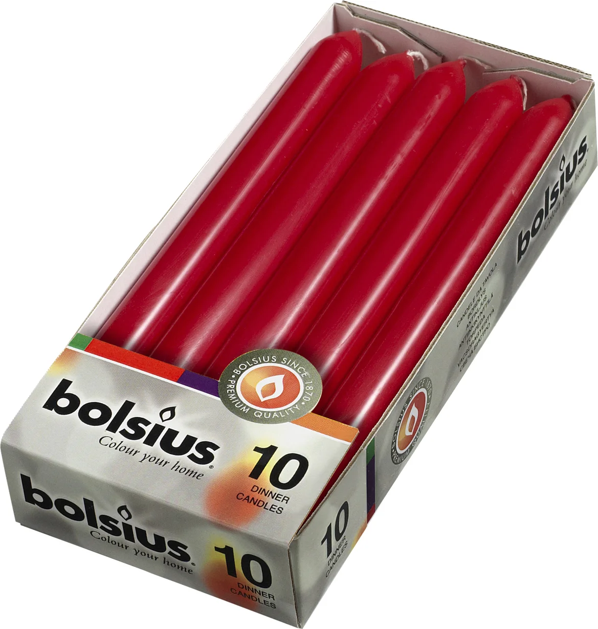 Bolsius dinerkaars donker rood 10 stuks