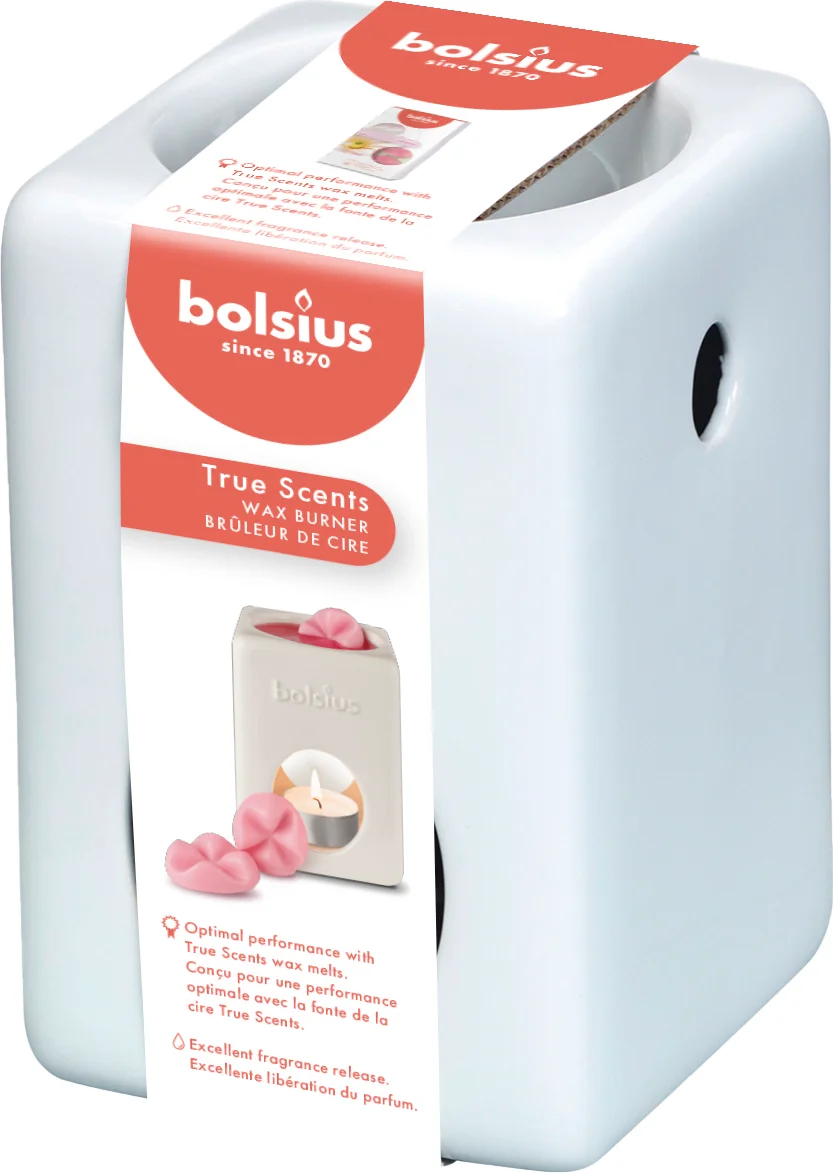 Bolsius wax geurbrander True Scents wit 8,2 x 8,2 x 12,4 cm
