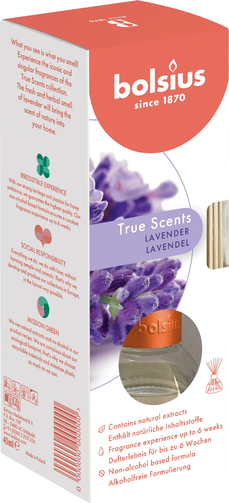 Bolsius geurstokjes True Scents Lavendel 45 ml