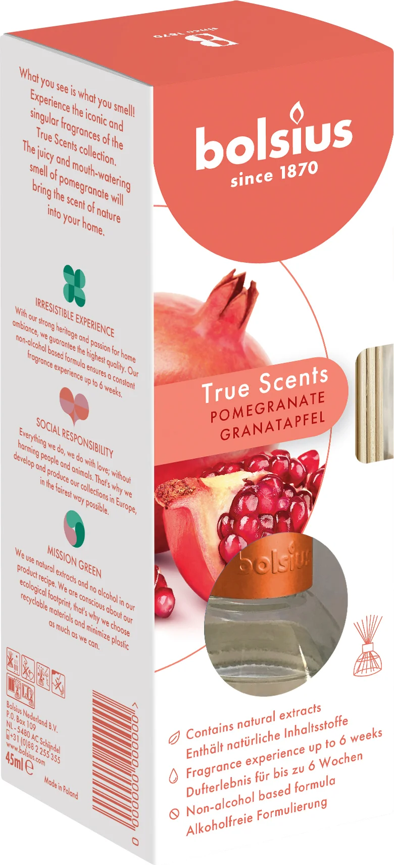 Bolsius geurstokjes True Scents Pomegranate 45 ml