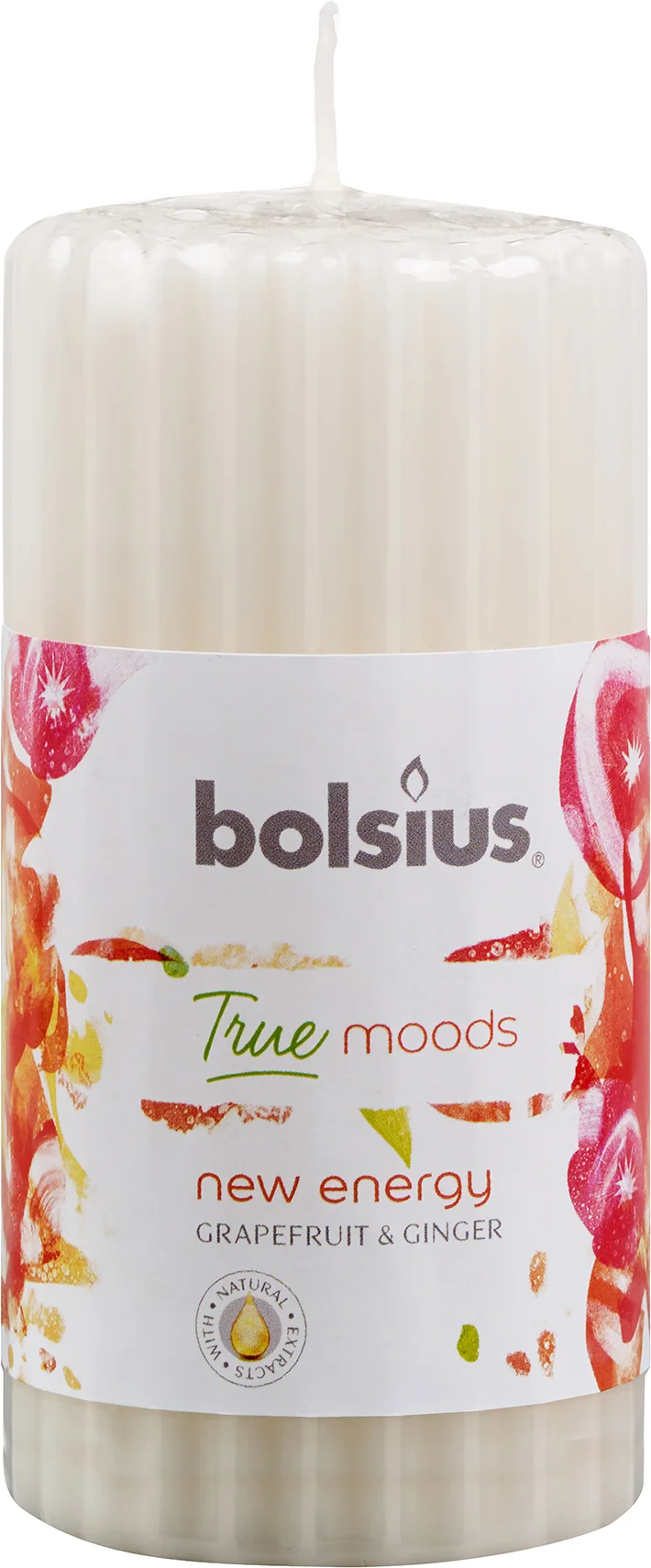 Bolsius geurkaars True Moods New Energy wit 33 uur D 5,8 H 12 cm