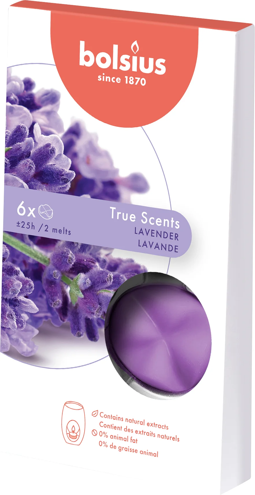 Bolsius geurwax True Scents Lavendel paars 3 x 10 x 18 cm