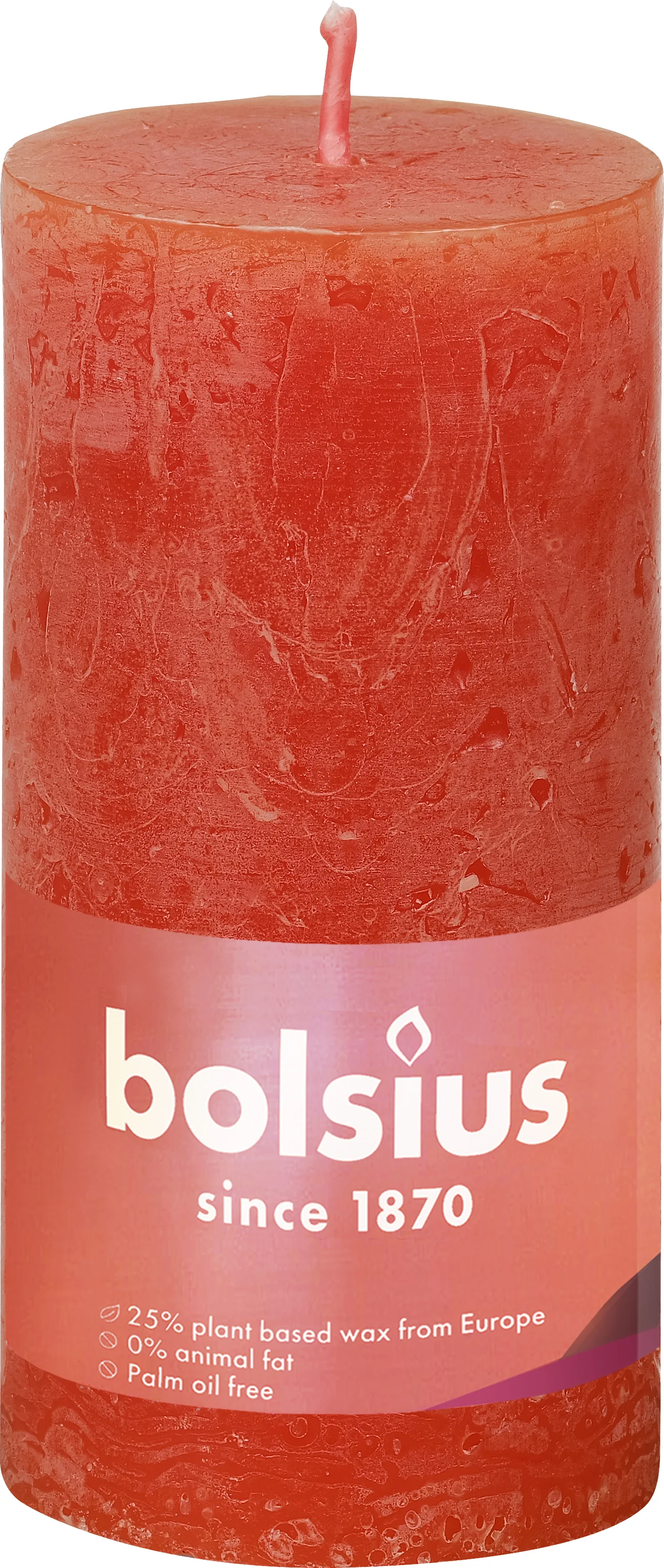 Bolsius stompkaars Rustiek Shine oranje 30 uur D 5 H 10 cm